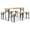 vidaXL 3 pcs conjunto mesas de cerveja dobr&aacute;veis madeira abeto maci&ccedil;a