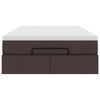 vidaXL Estrutura cama otomana colch&atilde;o 120x200cm tecido castanho escuro