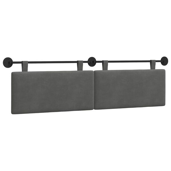 vidaXL Cabeceira Suspensa Liso Cinza Escuro 190 x 55 x 5 cm