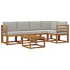 vidaXL Conjunto de Sof&aacute;s para Exterior 6 pcs Cinza Natural e Claro