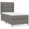 vidaXL Cama com molas/colch&atilde;o 80x200 cm tecido cinzento-escuro