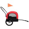 vidaXL Reboque bicicletas/carrinho para animais 2-em-1 vermelho/preto