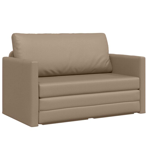 vidaXL Sof&aacute;-Cama Cappuccino 124 x 71 x 78 cm Couro Artificial