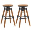 vidaXL Bancos de bar 2 pcs madeira de abeto maci&ccedil;a