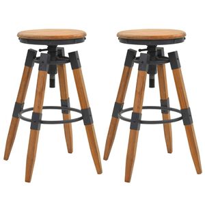 vidaXL Bancos de bar 2 pcs madeira de abeto maci&ccedil;a