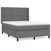 vidaXL Cama com molas/colch&atilde;o 140x200 cm couro artificial cinzento
