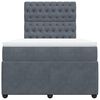 vidaXL Cama boxspring com colch&atilde;o 120x190 cm veludo cinzento-escuro