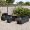 vidaXL Conjunto de Sof&aacute; de Jardim 8 pcs Preto vime PE