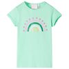 vidaXL T-shirt infantil verde brilhante 92