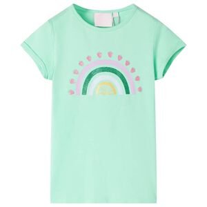 vidaXL T-shirt infantil verde brilhante 92