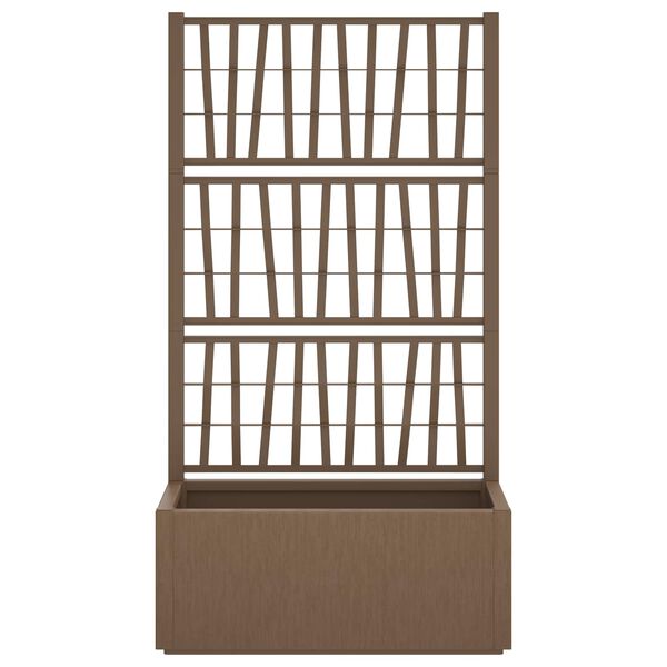 vidaXL Jardineira com Treli&ccedil;a Castanho 80 x 36 x 140 cm PP