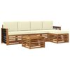 vidaXL Conjunto de Sof&aacute;s para Exterior 6 unid. Natural e Creme