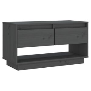 vidaXL M&oacute;vel de TV 74x34x40 cm madeira de pinho maci&ccedil;a cinzento