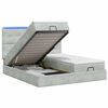vidaXL Cama Ottoman com Colch&atilde;o e LED Cinzento-claro 160 x 200 cm