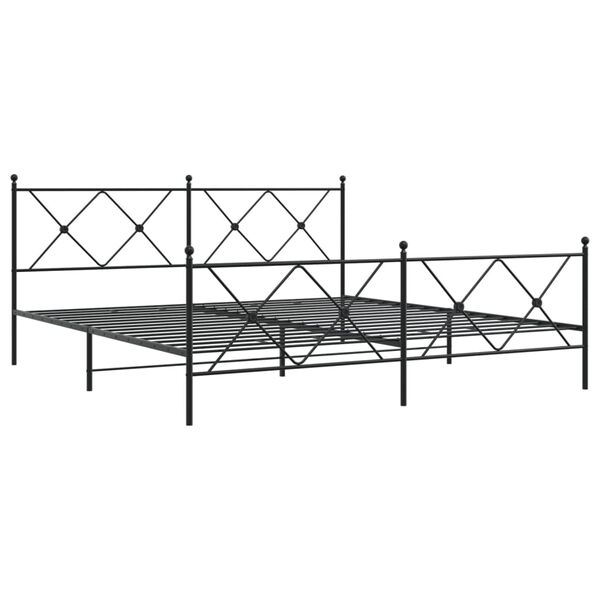vidaXL Estrutura de cama com cabeceira e pés 183x213 cm metal preto