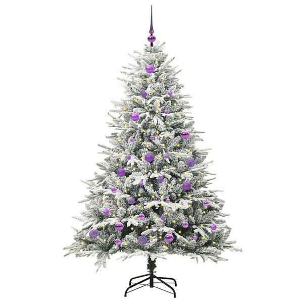 vidaXL &Aacute;rvore de Natal Artificial Pr&eacute;-iluminada com Conjunto de Bolas