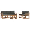 vidaXL Conjunto de Sof&aacute;s para Exterior 6 unid. Natural e Antracite