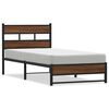 vidaXL Estrutura de cama sem colch&atilde;o 100x190cm metal carvalho castanho