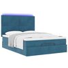 vidaXL Estrutura de cama otomana colch&otilde;es 140x200cm veludo azul escuro