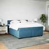 vidaXL Cama com molas/colch&atilde;o 180x200 cm veludo azul