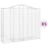 vidaXL Cestos gabi&atilde;o arqueados 5pcs 200x50x160/180cm ferro galvanizado