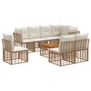 vidaXL Conjunto de Sof&aacute;s para Exterior 9 pcs Natural e Branco Creme