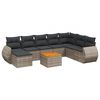 vidaXL 9 pcs conjunto sof&aacute;s p/ jardim com almofad&otilde;es vime PE cinzento