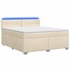 vidaXL Cama Box Spring com Colch&atilde;o e LED Creme 140 x 190 cm Tecido