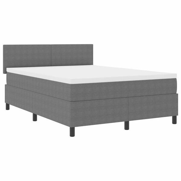 vidaXL Cama Box Spring LED Cinza Claro e Branco 160 x 200 cm