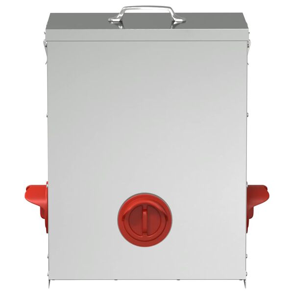 vidaXL Comedouro para galinha Prateado 32,5 x 20,5 x 43 cm