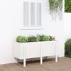 vidaXL Canteiro elevado de jardim 121x50x57 cm pinho maci&ccedil;o branco