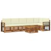 vidaXL Conjunto de Sof&aacute; Sectional com almofada 7 pcs Natural e Creme