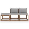 vidaxL 3 pcs conjunto lounge de paletes c/ almofad&otilde;es pinho impregnado