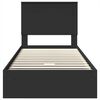 vidaXL Cama com Armazenamento Preto 100 x 200 cm Madeira processada