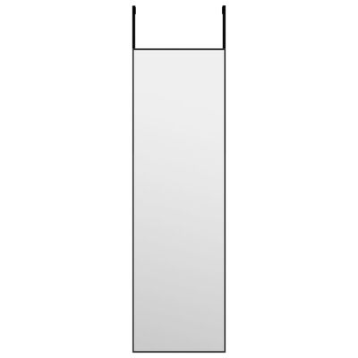 vidaXL Espelho para porta 30x100 cm vidro e alumínio preto