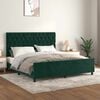 vidaXL Estrutura de cama c/ cabeceira 180x200 cm veludo verde-escuro
