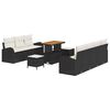 vidaXL Conjunto de Sof&aacute; de Jardim 10 unid. Preto vime PE