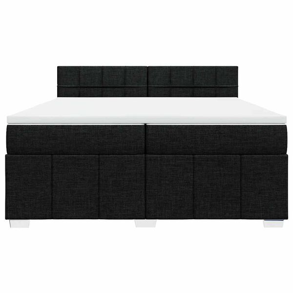 vidaXL Cama com molas/colch&atilde;o 200x200 cm tecido preto