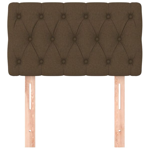 vidaXL Cabeceira de cama tecido 80x7x78/88 cm castanho