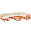 vidaXL 9pcs conj. sof&aacute;s jardim c/ almofad&otilde;es pinho maci&ccedil;o castanho mel