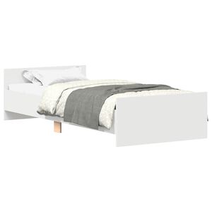 vidaXL Estrutura cama solteiro 75x190 cm derivados de madeira branco