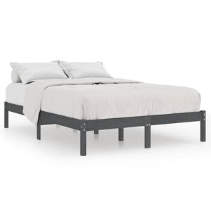 vidaXL Estrutura de cama 200x200 cm pinho maci&ccedil;o cinzento