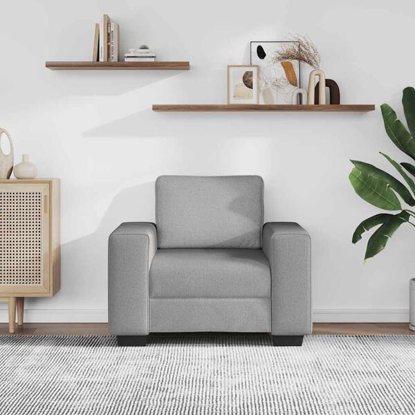 vidaXL Poltrona 60 cm tecido cinzento nuvem