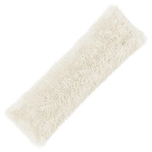 vidaXL Capa almofada HEERLEN Branco 40 x 145 cm Fleece PV