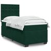vidaXL Cama com molas/colch&atilde;o 90x190 cm veludo verde-escuro