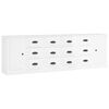 vidaXL Aparadores 3 pcs derivados de madeira branco brilhante