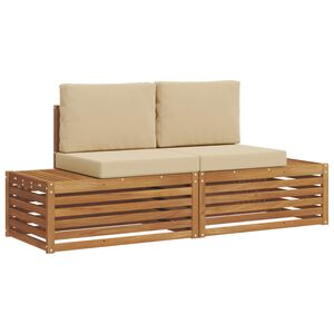 vidaXL 2 unid. Conjunto de Sof&aacute;s para Exterior Natural e Bege