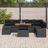 vidaXL Conjunto de Sof&aacute; de Jardim 9 pcs Preto Rattan Sint&eacute;tico