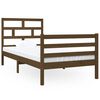 vidaXL Estrutura de cama solteiro 90x190cm madeira maci&ccedil;a castanho mel