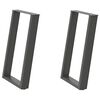 vidaXL Pés para mesa de jantar em formato de U, 2 peças, antracite, 60x(72-73) cm, aço